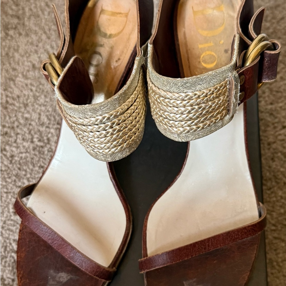 Dior Women's Sandals in Brown and Gold